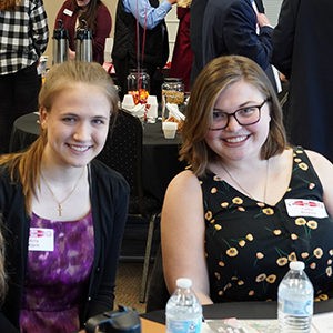 Two girls attending Scholars Weekend in Feb 2020