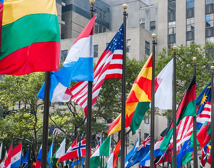 flags from different governments around the world