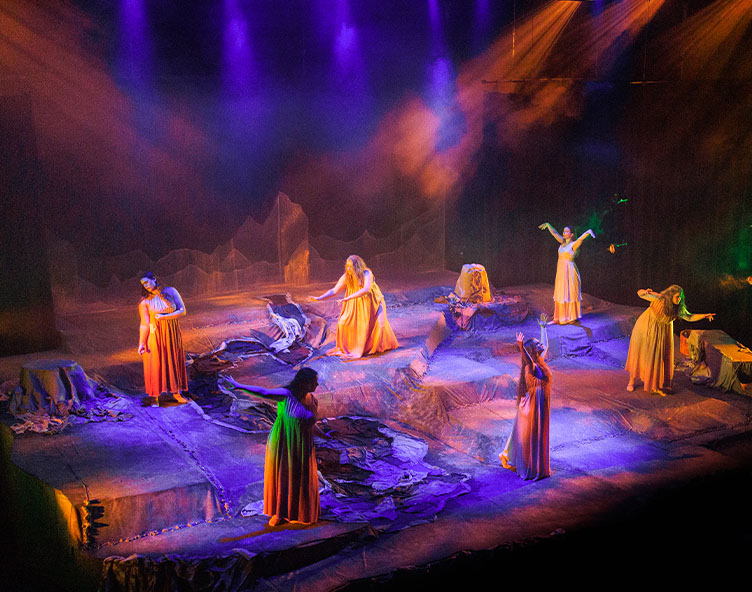 students performing in theatre production