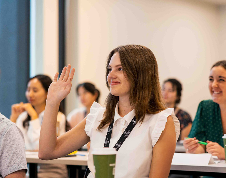 students asking questions during a class