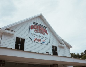 Wood's General Store Sign Front of Building
