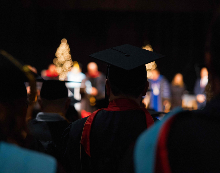 graduating students participating in commencement