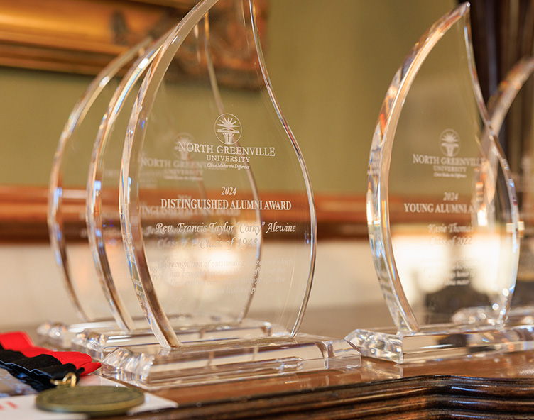 alumni awards on a table